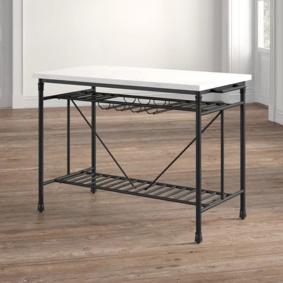 Kitchen Island w/Marble Top - Picture 5 of 5